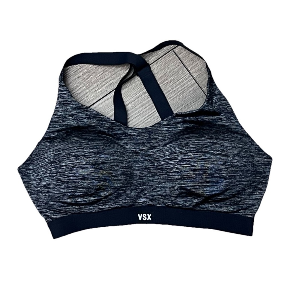 VSX Victoria’s Secret Sports Bra 32D Gray Heather Racerback Medium Impact Gym